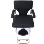 Stainless steel frame,Fashion style Hair Salon Chair Styling Heavy Duty Hydraulic Pump Barber Chair Beauty Shampoo Barbering Chair for Hair Stylist Women Man,with Barber Cape (Black) - Image 2
