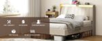 Queen Size Platform Bed Frame with Fabric Upholstered Headboard and Wooden Slats Support - Image 3