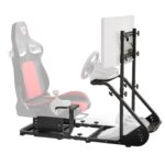 Enhanced and stable racing wheel cockpit, compatible with Fanatec, PXN, Thrustmaster, and Logitech adjustable driving simulators, excluding handbrake, pedals, and monitor