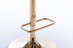 Set of 2 Bar Stools,with Chrome Footrest and Base Swivel Height Adjustable Mechanical Lifting Velvet + Golden Leg Simple Bar Stoo,Ivory - Image 4