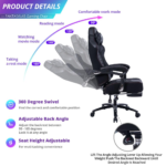 Vanbow.Seat Height Adjustable Swivel Racing Office Computer Ergonomic Video Game Chair - Image 3
