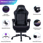 Vanbow.Seat Height Adjustable Swivel Racing Office Computer Ergonomic Video Game Chair - Image 4