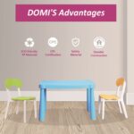 Kids Table and Chair Set,3 Piece Toddler Table and Chair Set,Plastic Children Activity Tablefor Reading,Preschool,Drawing,Toddler,Playroom(Tricolor) - Image 4