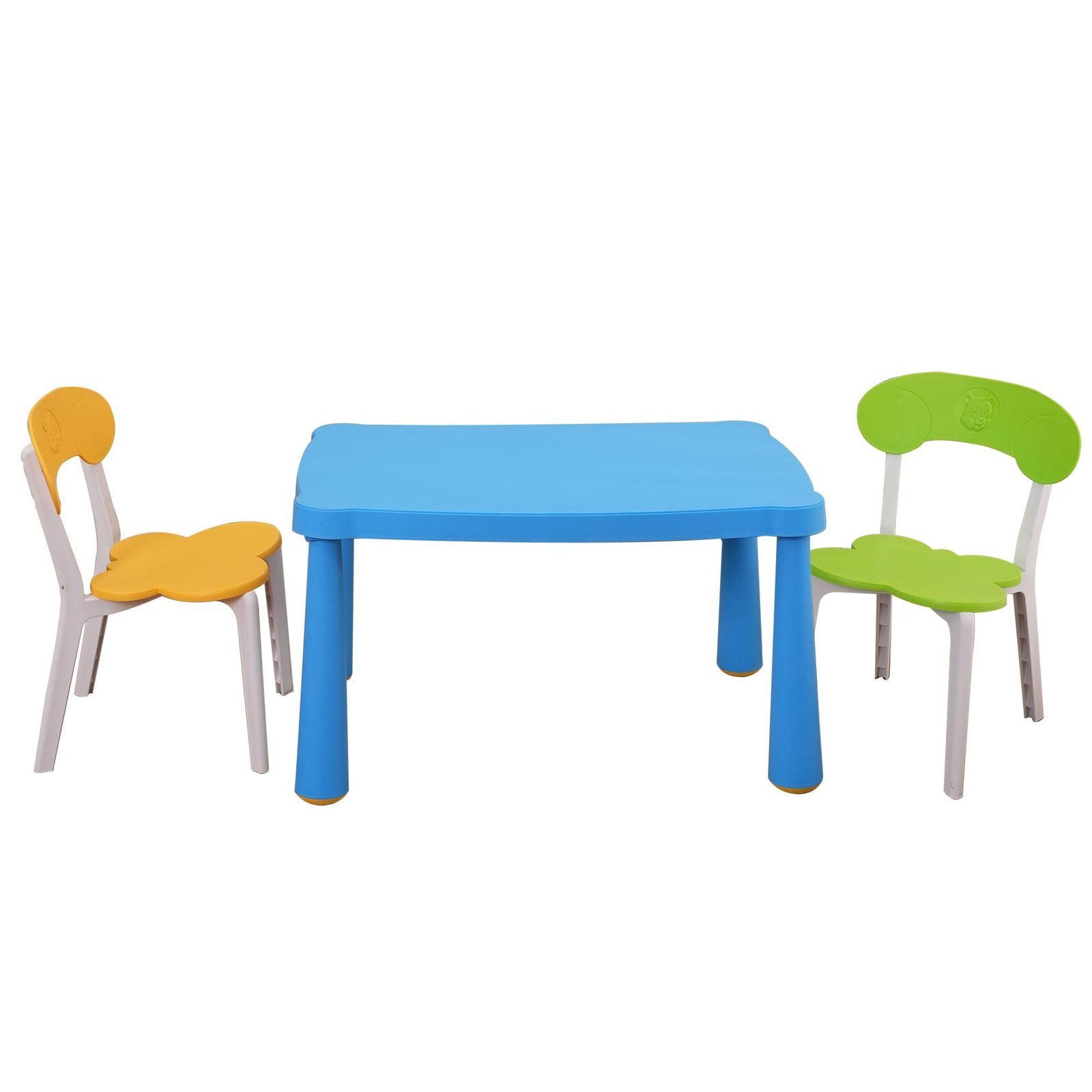 20230909_0dc4c6d9b208dc415320dfa14c7c53f0.jpg Kids Table and Chair Set,3 Piece Toddler Table and Chair Set,Plastic Children Activity Tablefor Reading,Preschool,Drawing,Toddler,Playroom(Tricolor) - Image 1