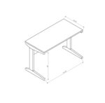 Home office desk with modesty panel and detached file cabinet on locking wheels with two drawers file drawer cubby shelf metal bar handle Red Cocoa color - Image 9