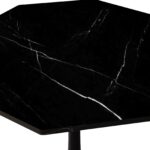 31.50"Modern Octagonal Coffee Table with Printed Black Marble Table Top,Metal Base, for Dining Room, Kitchen, Living Room - Image 8