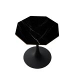 31.50"Modern Octagonal Coffee Table with Printed Black Marble Table Top,Metal Base, for Dining Room, Kitchen, Living Room - Image 7