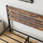 Full Size Platform Bed Frame with Rustic Vintage Wood Headboard, Strong Metal Slats Support Mattress Foundation, No Box Spring Needed Rustic Brown - Image 7
