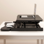 32 Inch Desk Converter, Height Adjustable Sit to Stand Riser, Dual Monitor and Laptop Workstation with Wide Keyboard Tray (BLACK) BACK-TO-SCHOOL - Image 9