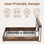 Full Bed Frame, Storage Headboard with Charging Station, Solid and Stable, Noise Free, No Box Spring Needed, Easy Assembly - Image 5