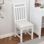 Vintage 40'' Home Executive Desk and Upholstered Chair Set with Bookshelf, Computer Desk with Four Drawers, Storage Shelf, and Chair, Ideal for Office or Study in Bedroom or Living Room,White - Image 11