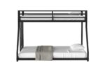 Adam Sturdy Twin over Full Bunk Bed Metal Black for Kids and Adult, Low Profile Twin over Full Bunk Bed with Ladder and Guardrails, Easy Climbing, Beds for Bedroom, Same as original B083124171 - Image 3