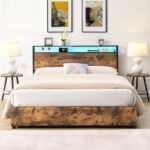 Full Bed Frame, Storage Headboard with Charging Station, Solid and Stable, Noise Free, No Box Spring Needed, Easy Assembly - Image 2