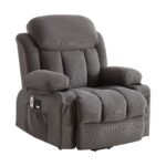 Power Lift Recliner Chair with Heat and Massage Electric Fabric Recliner Chair for Elderly with Side Pocket, USB Charge Port, Remote Control for Living Room (GREY)