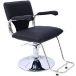 Stainless steel frame,Fashion style Hair Salon Chair Styling Heavy Duty Hydraulic Pump Barber Chair Beauty Shampoo Barbering Chair for Hair Stylist Women Man,with Barber Cape (Black) - Image 12