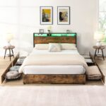 Full Bed Frame, Storage Headboard with Charging Station, Solid and Stable, Noise Free, No Box Spring Needed, Easy Assembly - Image 3