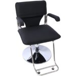 Stainless steel frame,Fashion style Hair Salon Chair Styling Heavy Duty Hydraulic Pump Barber Chair Beauty Shampoo Barbering Chair for Hair Stylist Women Man,with Barber Cape (Black) - Image 20