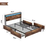 Full Bed Frame, Storage Headboard with Charging Station, Solid and Stable, Noise Free, No Box Spring Needed, Easy Assembly - Image 4