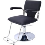 Stainless steel frame,Fashion style Hair Salon Chair Styling Heavy Duty Hydraulic Pump Barber Chair Beauty Shampoo Barbering Chair for Hair Stylist Women Man,with Barber Cape (Black) - Image 13