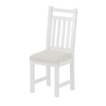 Vintage 40'' Home Executive Desk and Upholstered Chair Set with Bookshelf, Computer Desk with Four Drawers, Storage Shelf, and Chair, Ideal for Office or Study in Bedroom or Living Room,White - Image 15