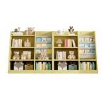Yellow Wooden Toy Storage Organizer Cabinet Kids Bookshelf Children Bookcase Toddler Baby Sling Book Rack Shelf for Playroom Bedroom Nursery Hallway School Kindergarten Living Roomy
