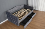 Upholstered Daybed with Storage Drawers, Wood Daybed Twin Size, No Box Spring Needed, Grey - Image 12