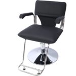Stainless steel frame,Fashion style Hair Salon Chair Styling Heavy Duty Hydraulic Pump Barber Chair Beauty Shampoo Barbering Chair for Hair Stylist Women Man,with Barber Cape (Black) - Image 14
