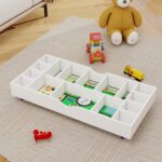 The 2 in 1 Rollaway Play Table and Toy Organizer Compatible with Lego Suitable for Storing Under Bed or Sofa-White (38" x 18.7" x 5.9") - Image 5