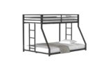 Adam Sturdy Twin over Full Bunk Bed Metal Black for Kids and Adult, Low Profile Twin over Full Bunk Bed with Ladder and Guardrails, Easy Climbing, Beds for Bedroom, Same as original B083124171 - Image 2