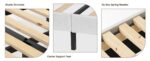 Queen Size Platform Bed Frame with Fabric Upholstered Headboard and Wooden Slats Support - Image 6