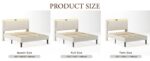 Queen Size Platform Bed Frame with Fabric Upholstered Headboard and Wooden Slats Support - Image 7