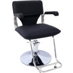 Stainless steel frame,Fashion style Hair Salon Chair Styling Heavy Duty Hydraulic Pump Barber Chair Beauty Shampoo Barbering Chair for Hair Stylist Women Man,with Barber Cape (Black) - Image 19
