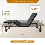 Adjustable Bed Base Frame Head and Foot Incline Quiet Motor King Size Zero Gravity, 4 Ports USB, Under-Bed Nightlight - Image 2