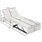 4-in-1 Sofa Bed, Chair Bed, Multi-Function Folding Ottoman Bed with Storage Pocket and USB Port for Small Room Apartment,Living Room,Bedroom,Hallway,White - Image 2
