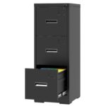 3 Drawer Metal Vertical File Cabinet with Lock and Card Slot Office Home Vertical File Cabinet for A4 Legal/Letter Size Narrow File Cabinet Locked,Assembly Required (Black) - Image 14