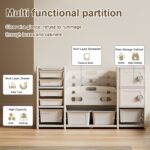 Kids Toy Storage Organizer 8 storage cabinet Removable Toy Bins, 4-Tier Book organizers Storage and 2 cabinet storage, Kids Bookshelf and Toy Storage for Playroom, Bedroom, Kids Room - Image 4