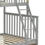Twin Over Full Bunk Bed with Storage Drawers, Wooden Bunk Bed with Ladder and Safety Guard Rails –Gray - Image 13