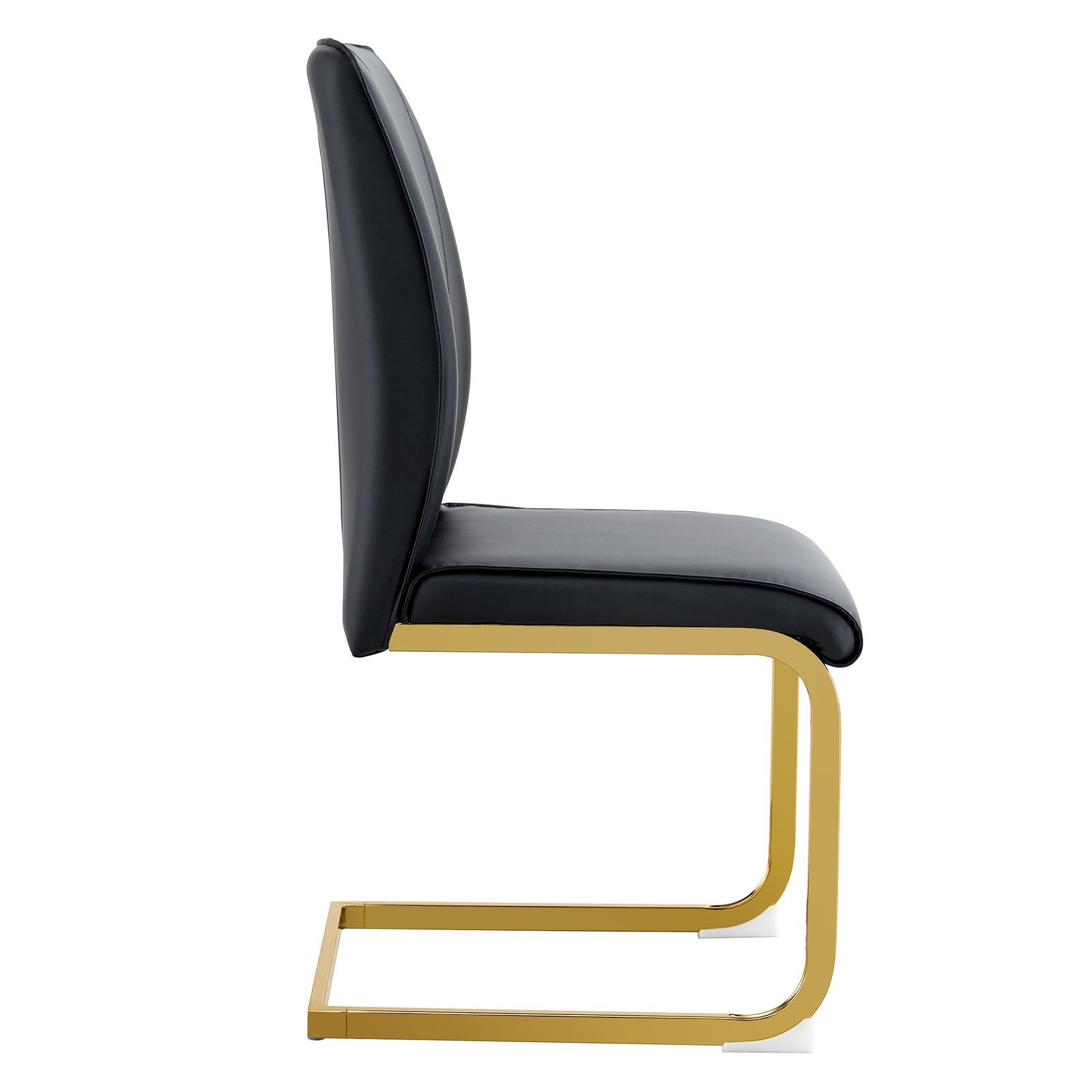 Other-Image13-2.jpg Luxury Simple Arch Chair - Set of 2 BLACK PU Material High Resilience Dining Chair with Arched Metal Gold Leg - Image 1
