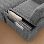 42" Oversized Chaise Lounge Indoor,Faux Rabbit Fur Sofa Bed with Storage Ottoman and Armrests,Cup Holders,Upholstered Sleeper Chair,Reading Couch with Deep Seat for Living Room - Image 21
