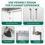 71"H Metal Garage Storage Cabinet, White Tool Steel Locking Cabinet with Doors and 3 Adjustable Shelves, Tall Cabinets for Garage Storage Systems Lockable File Cabinet for Home Office,Classroom,Pantry - Image 5