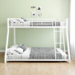 Metal Bunk Bed Twin Over Full Size with Removable Stairs, Heavy Duty Sturdy Frame with 12" Under-Bed Storage for Teen & Adults, Teens, No Box Spring Needed, White - Image 6