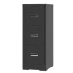 3 Drawer Metal Vertical File Cabinet with Lock and Card Slot Office Home Vertical File Cabinet for A4 Legal/Letter Size Narrow File Cabinet Locked,Assembly Required (Black) - Image 12