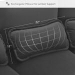 109.8*55.9" Modern U-shaped Sectional Sofa with Waist Pillows,6-seat Upholstered Symmetrical Sofa Furniture,Sleeper Sofa Couch with Chaise Lounge for Living Room,Apartment,4 Color - Image 7