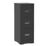 3 Drawer Metal Vertical File Cabinet with Lock and Card Slot Office Home Vertical File Cabinet for A4 Legal/Letter Size Narrow File Cabinet Locked,Assembly Required (Black) - Image 11