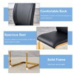 Luxury Simple Arch Chair - Set of 2 BLACK PU Material High Resilience Dining Chair with Arched Metal Gold Leg - Image 7