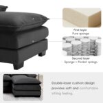 109.8*55.9" Modern U-shaped Sectional Sofa with Waist Pillows,6-seat Upholstered Symmetrical Sofa Furniture,Sleeper Sofa Couch with Chaise Lounge for Living Room,Apartment,4 Color - Image 8