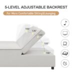 4-in-1 Sofa Bed, Chair Bed, Multi-Function Folding Ottoman Bed with Storage Pocket and USB Port for Small Room Apartment,Living Room,Bedroom,Hallway,White - Image 8