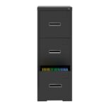 3 Drawer Metal Vertical File Cabinet with Lock and Card Slot Office Home Vertical File Cabinet for A4 Legal/Letter Size Narrow File Cabinet Locked,Assembly Required (Black) - Image 10
