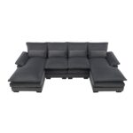 109.8*55.9" Modern U-shaped Sectional Sofa with Waist Pillows,6-seat Upholstered Symmetrical Sofa Furniture,Sleeper Sofa Couch with Chaise Lounge for Living Room,Apartment,4 Color - Image 10