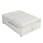 4-in-1 Sofa Bed, Chair Bed, Multi-Function Folding Ottoman Bed with Storage Pocket and USB Port for Small Room Apartment,Living Room,Bedroom,Hallway,White - Image 10